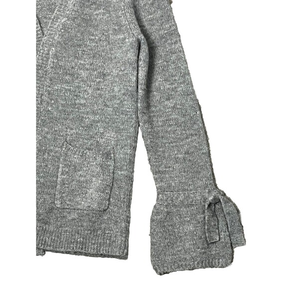 Aspen Kids Sweater Open Cardigan Long Bell Sleeves Pockets Gray Girls Size 10 12 - Picture 2 of 5